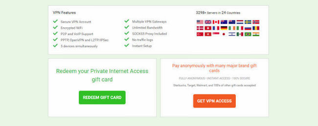 private internet access username and password