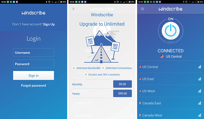 windscribe android app